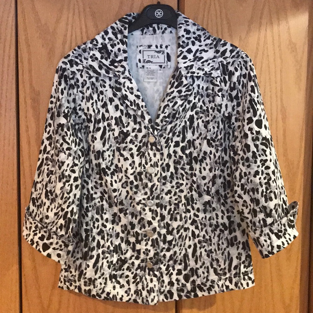 Tria Animal Print Cotton Jacket Size M